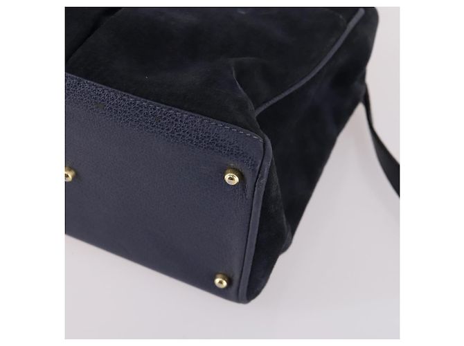 Borsa a mano in suede GUCCI Bamboo 2way Blu Navy Oro 000 2214 0316 Auth ep10732 D'oro - vista 15