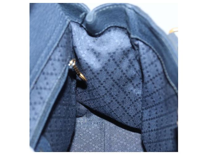 Borsa a mano in suede GUCCI Bamboo 2way Blu Navy Oro 000 2214 0316 Auth ep10732 D'oro - vista 19