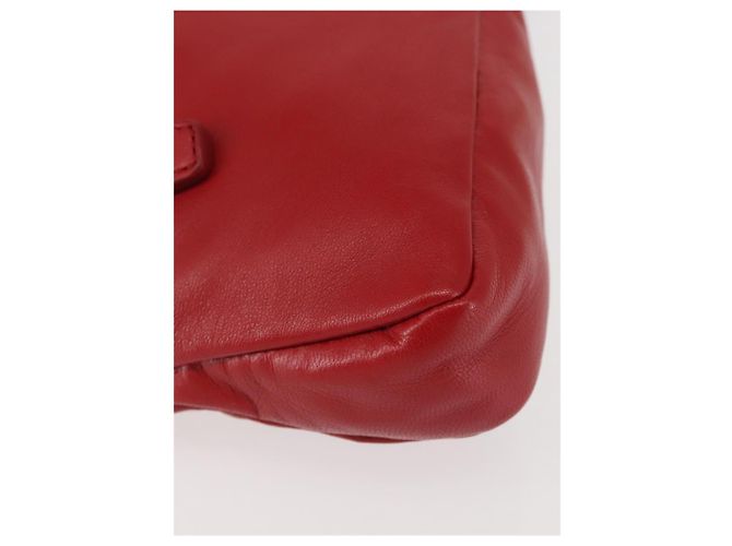 Miu Miu Bijoux Shoulder Bag Leather Red Gold Auth SW1539 Golden - view 15