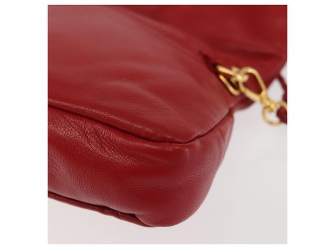 Miu Miu Bijoux Shoulder Bag Leather Red Gold Auth SW1539 Golden - view 16