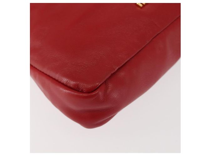 Miu Miu Bijoux Shoulder Bag Leather Red Gold Auth SW1539 Golden - view 17