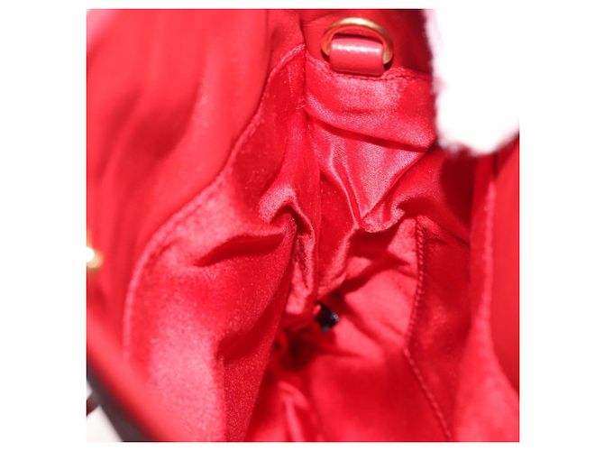 Miu Miu Bijoux Shoulder Bag Leather Red Gold Auth SW1539 Golden - view 22