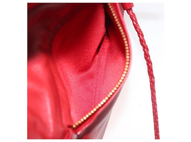 Miu Miu Bijoux Shoulder Bag Leather Red Gold Auth SW1539 Golden - view 24