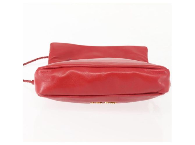 Miu Miu Bijoux Shoulder Bag Leather Red Gold Auth SW1539 Golden - view 5