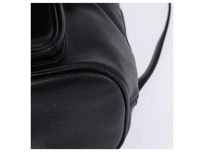 Mochila MCM de cuero negro y dorado Auth BA5614 - vista 14