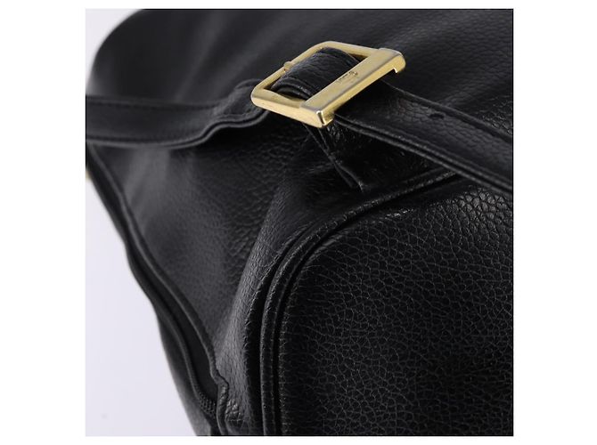 Mochila MCM de cuero negro y dorado Auth BA5614 - vista 15