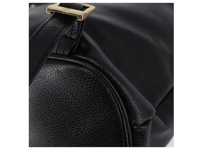 Mochila MCM de cuero negro y dorado Auth BA5614 - vista 16