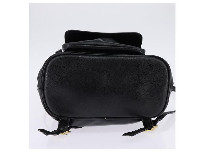 Mochila MCM de cuero negro y dorado Auth BA5614 - vista 5