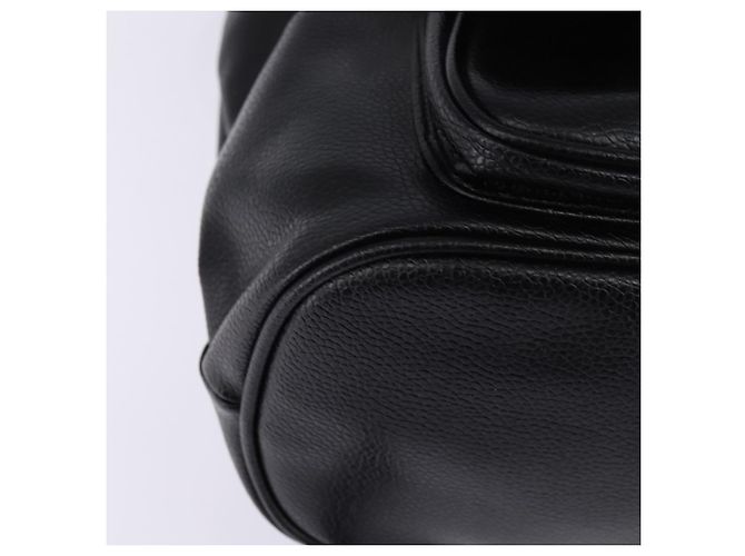 Mochila MCM de cuero negro y dorado Auth BA5614 - vista 9