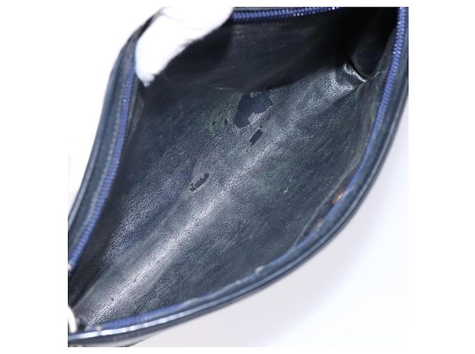 Borsa a Spalla in Tela Trotter Christian Dior Blu Navy Oro Auth 141525 D'oro - vista 12