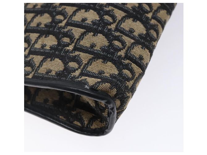 Borsa a Spalla in Tela Trotter Christian Dior Blu Navy Oro Auth 141525 D'oro - vista 14