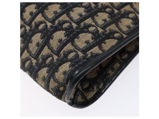 Borsa a Spalla in Tela Trotter Christian Dior Blu Navy Oro Auth 141525 D'oro - vista 15