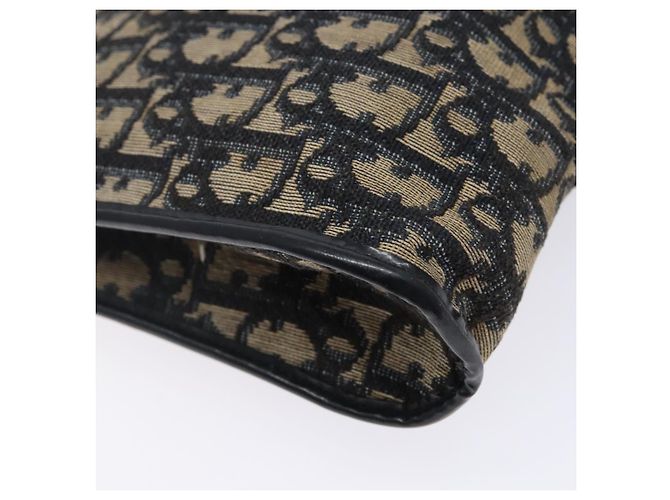 Borsa a Spalla in Tela Trotter Christian Dior Blu Navy Oro Auth 141525 D'oro - vista 16
