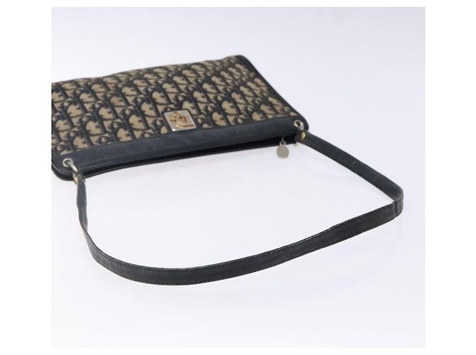 Borsa a Spalla in Tela Trotter Christian Dior Blu Navy Oro Auth 141525 D'oro - vista 7