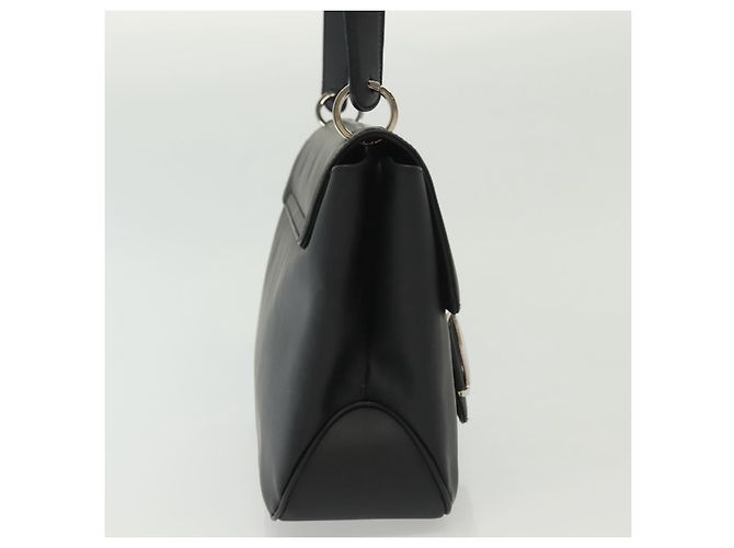 Borsa a Spalla Vala in Pelle Nera e Argento Salvatore Ferragamo Auth 141973 Nero - vista 4