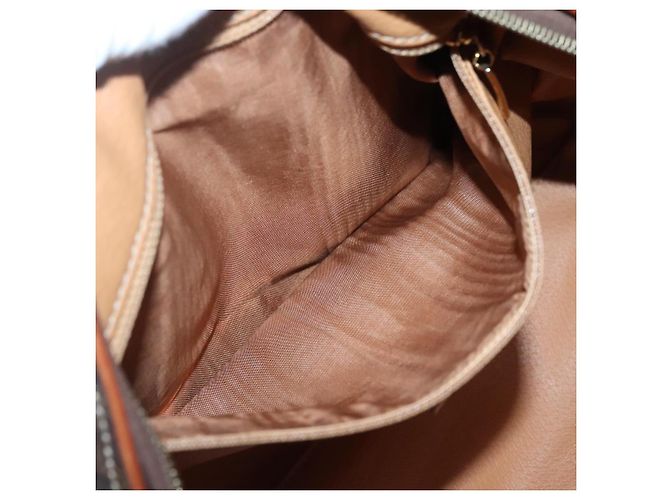 Céline Borsa a mano in tela Macadam CELINE in pelle PVC marrone oro Auth 142031 D'oro - vista 11