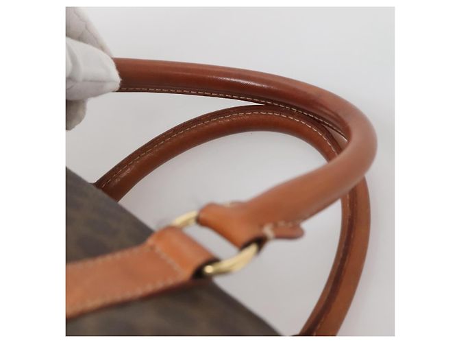 Céline Borsa a mano in tela Macadam CELINE in pelle PVC marrone oro Auth 142031 D'oro - vista 14