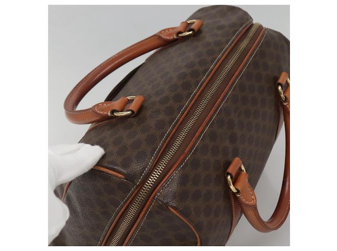 Céline Borsa a mano in tela Macadam CELINE in pelle PVC marrone oro Auth 142031 D'oro - vista 6