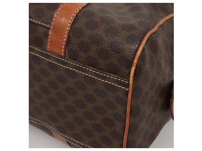 Céline Borsa a mano in tela Macadam CELINE in pelle PVC marrone oro Auth 142031 D'oro - vista 8