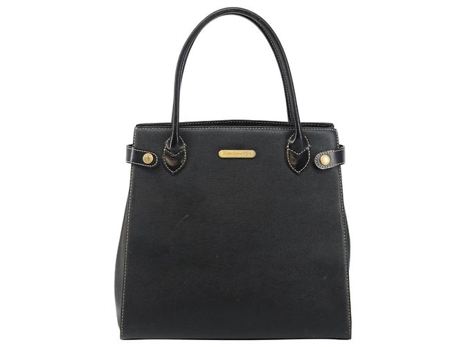 Autre Marque Borsa a mano Burberry in pelle nera e oro Auth bs29392 Nero D'oro - vista 13