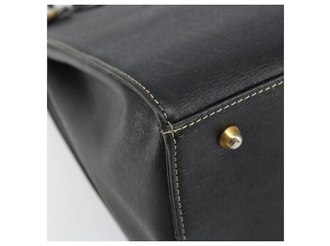Autre Marque Borsa a mano Burberry in pelle nera e oro Auth bs29392 Nero D'oro - vista 14