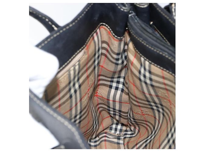 Autre Marque Borsa a mano Burberry in pelle nera e oro Auth bs29392 Nero D'oro - vista 18