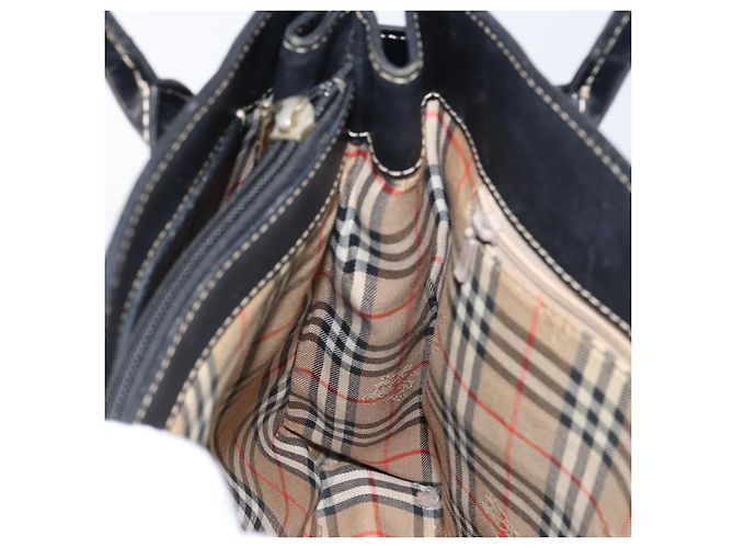 Autre Marque Borsa a mano Burberry in pelle nera e oro Auth bs29392 Nero D'oro - vista 19