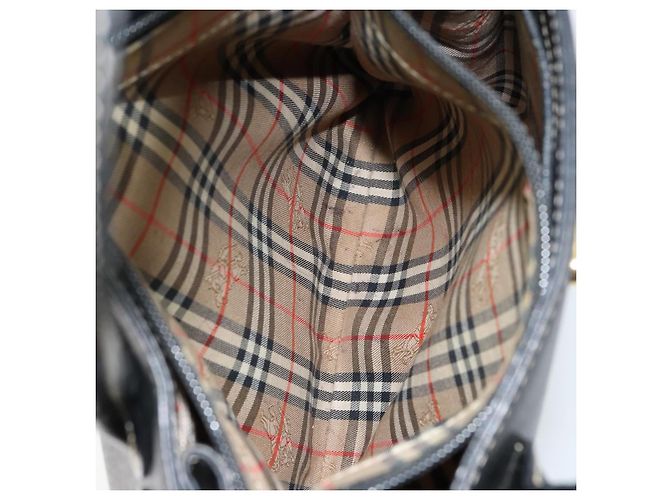Autre Marque Borsa a mano Burberry in pelle nera e oro Auth bs29392 Nero D'oro - vista 21