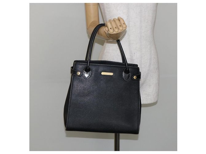 Autre Marque Borsa a mano Burberry in pelle nera e oro Auth bs29392 Nero D'oro - vista 23