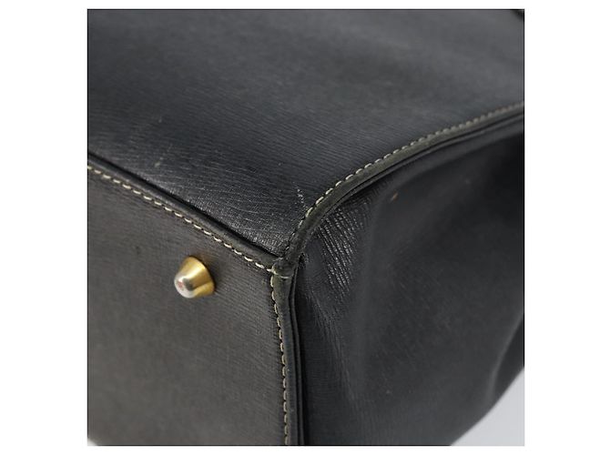 Autre Marque Borsa a mano Burberry in pelle nera e oro Auth bs29392 Nero D'oro - vista 9