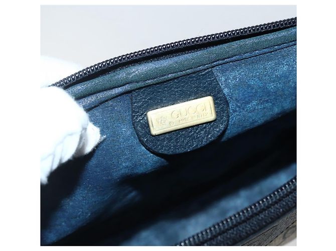 Gucci Borsa a Spalla GG Supreme in PVC Navy Gold 007 115 6428 8039 Auth ep10857 - vista 20