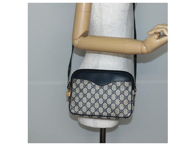 Gucci Borsa a Spalla GG Supreme in PVC Navy Gold 007 115 6428 8039 Auth ep10857 - vista 22