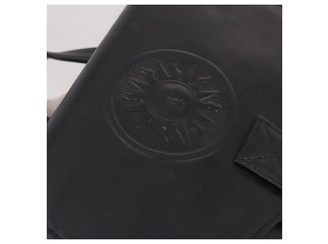 Zaino in pelle nera e oro Gianni Versace Auth BA5214 Nero D'oro - vista 18