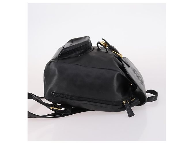 Zaino in pelle nera e oro Gianni Versace Auth BA5214 Nero D'oro - vista 3