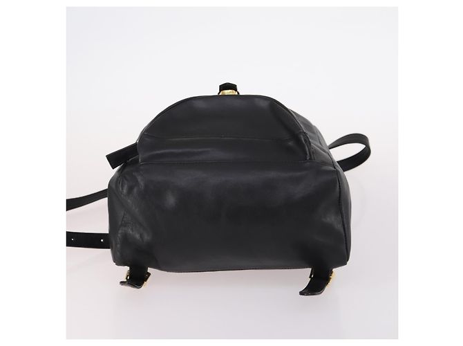 Zaino in pelle nera e oro Gianni Versace Auth BA5214 Nero D'oro - vista 5