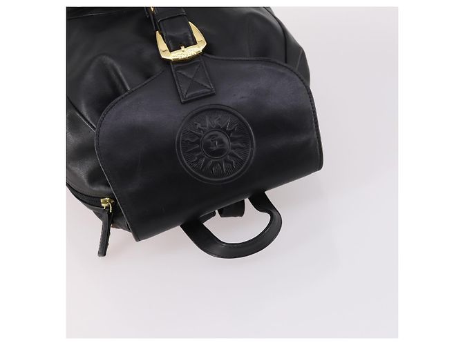 Zaino in pelle nera e oro Gianni Versace Auth BA5214 Nero D'oro - vista 6