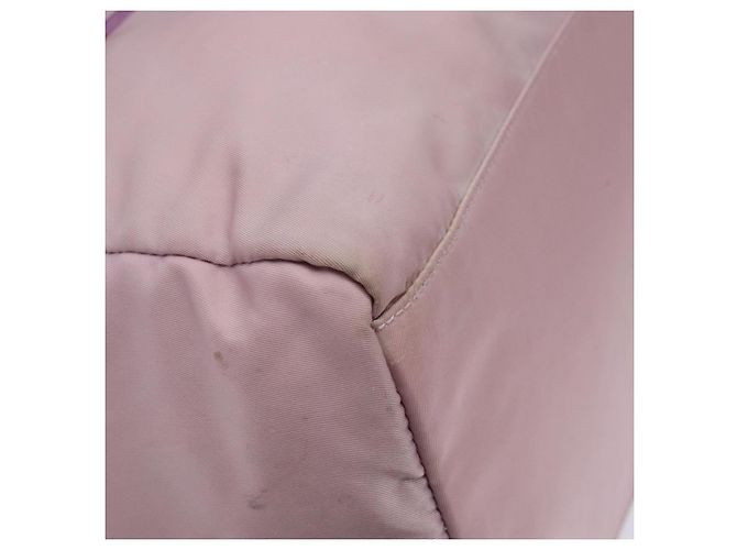 Bolso Boston PRADA de nailon rosa plata Auth 141532 - vista 14