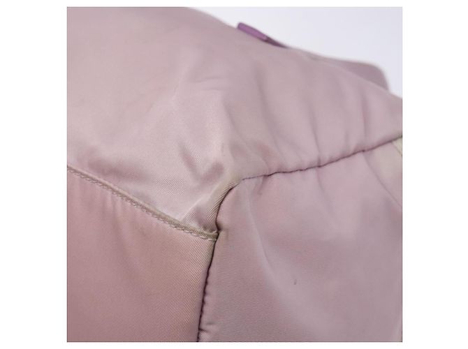 Bolso Boston PRADA de nailon rosa plata Auth 141532 - vista 15