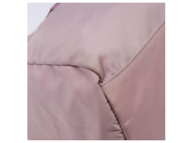 Bolso Boston PRADA de nailon rosa plata Auth 141532 - vista 16