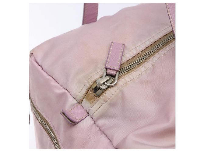 Bolso Boston PRADA de nailon rosa plata Auth 141532 - vista 18