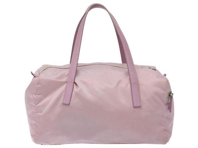 Bolso Boston PRADA de nailon rosa plata Auth 141532 - vista 2