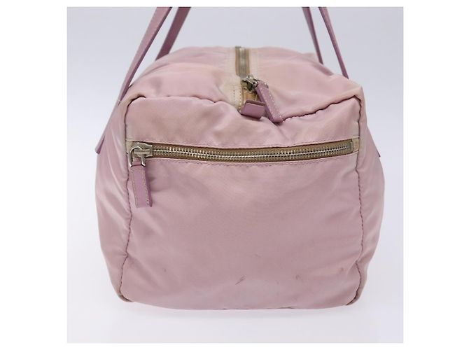 Bolso Boston PRADA de nailon rosa plata Auth 141532 - vista 3