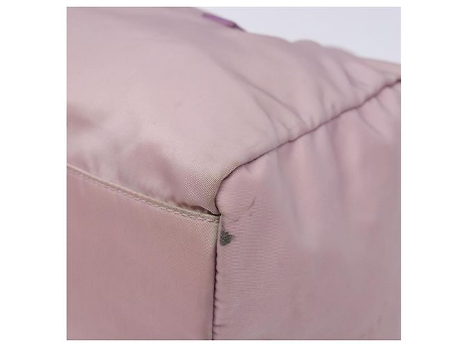 Bolso Boston PRADA de nailon rosa plata Auth 141532 - vista 9