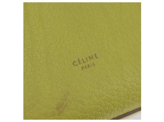 Céline CELINE Mini Borsa a Mano Thai in Pelle Giallo Oro Auth BA5808 D'oro - vista 10