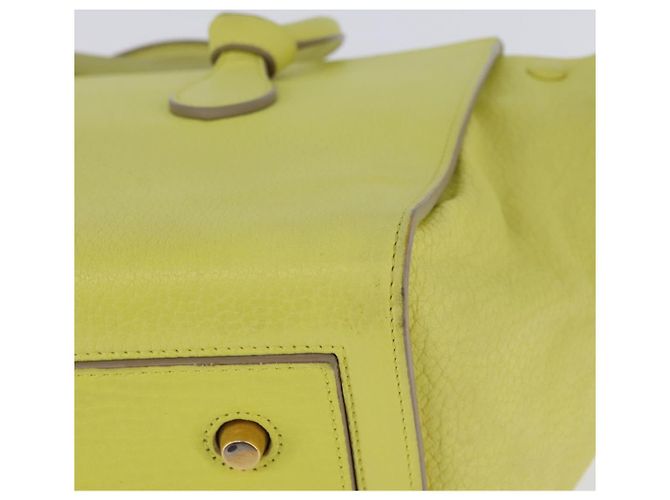 Céline CELINE Mini Borsa a Mano Thai in Pelle Giallo Oro Auth BA5808 D'oro - vista 14