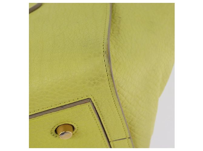 Céline CELINE Mini Borsa a Mano Thai in Pelle Giallo Oro Auth BA5808 D'oro - vista 16