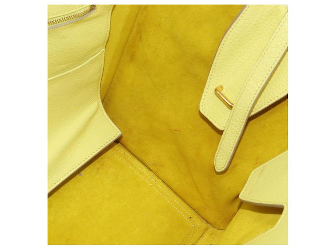 Céline CELINE Mini Borsa a Mano Thai in Pelle Giallo Oro Auth BA5808 D'oro - vista 18