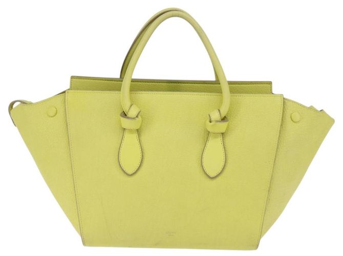 Céline CELINE Mini Borsa a Mano Thai in Pelle Giallo Oro Auth BA5808 D'oro - vista 2