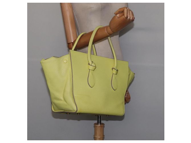 Céline CELINE Mini Borsa a Mano Thai in Pelle Giallo Oro Auth BA5808 D'oro - vista 21