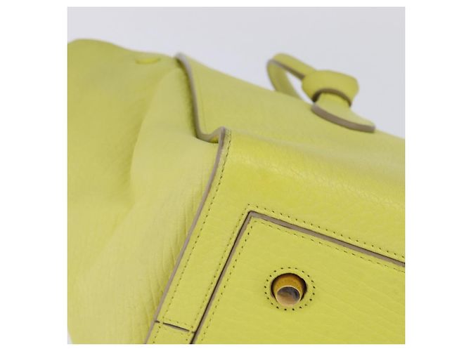 Céline CELINE Mini Borsa a Mano Thai in Pelle Giallo Oro Auth BA5808 D'oro - vista 9